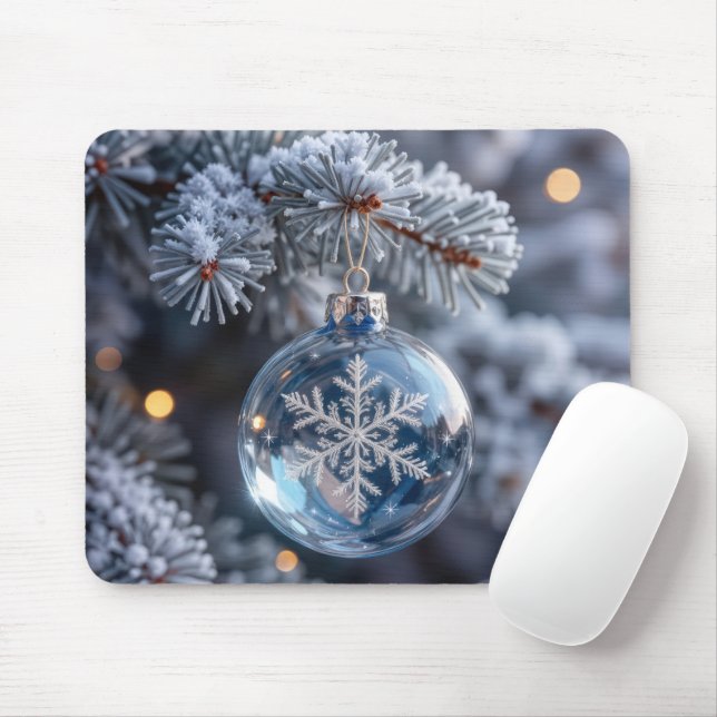 Crystal Christmas Snowflake Ornament Musmatta (Med mus)