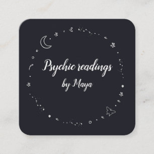 Crystal Circle måne star psychic himlar Fyrkantigt Visitkort