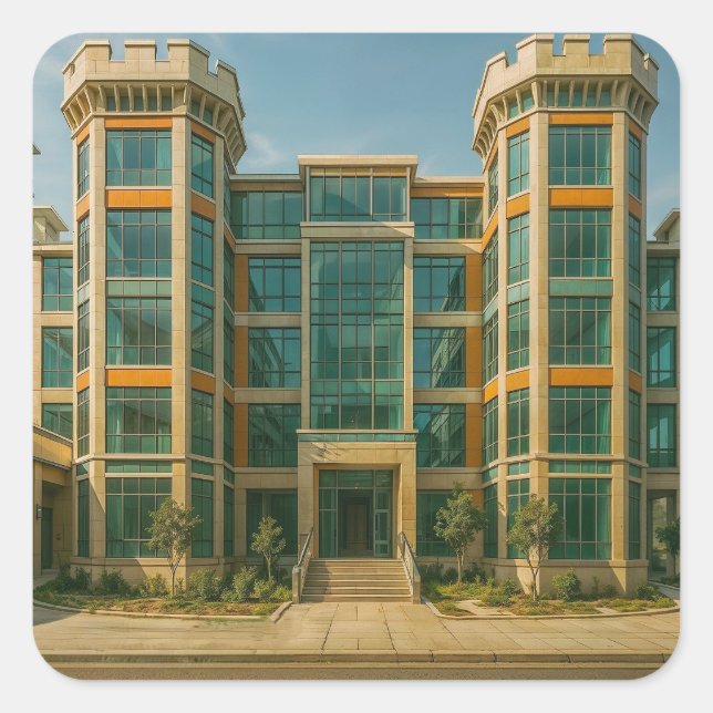 Crystal Citadel Castle Fyrkantigt Klistermärke (Framsida)