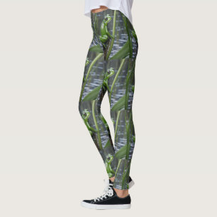 "Crystal Clarity: Grönt Glass Frog on River Reeds" Leggings