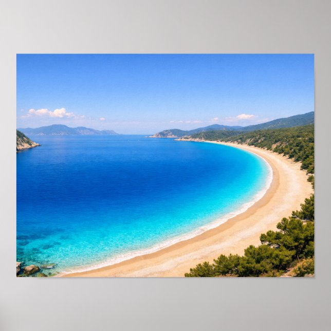 Crystal Clear Blue Ocean Bay Poster - Mediterranea (Framsidan)