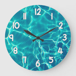 Crystal Clear Blue Water Wall Clock Nature Decor Stor Klocka