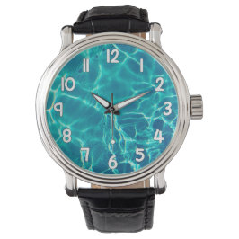 Crystal Clear Blue Water Wrist Watch Nature Armbandsur