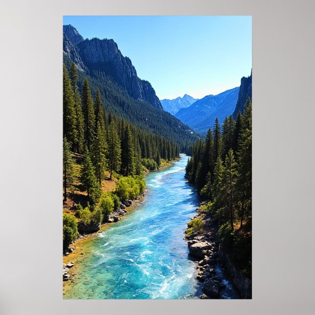 Crystal Clear Mountain River Poster (Framsidan)