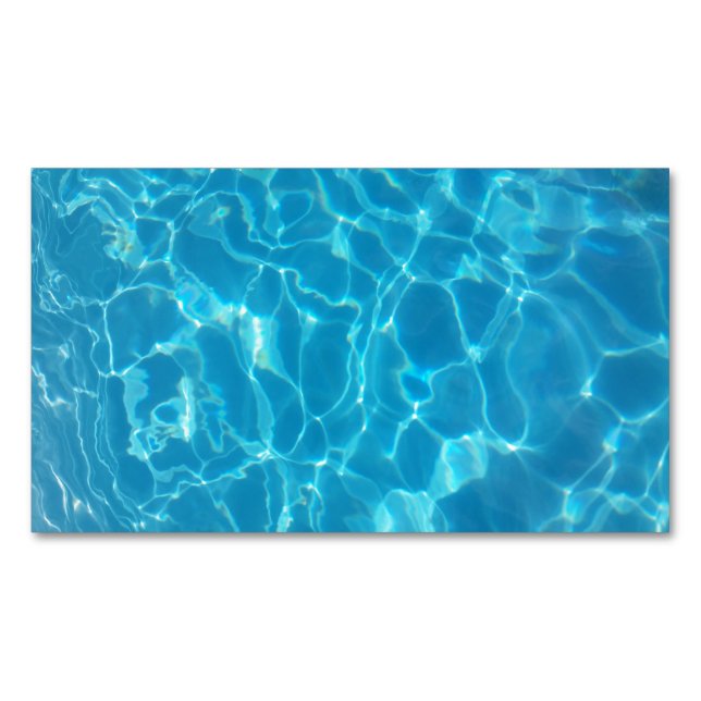 Crystal Clear Sky Blue Pool Water Magnetiska Visitkort (Framsida)
