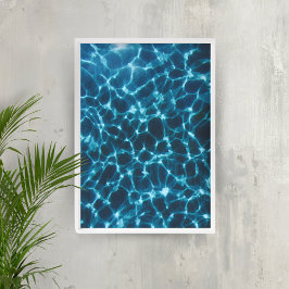 Crystal Clear Vatten - Minimalist Blue Ocean Photo Poster