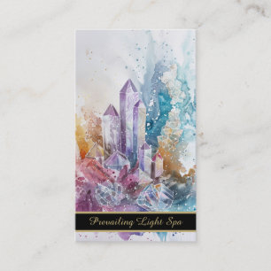 *~* Crystal Cluster Rainbow AP90 Artsy Drip QR Visitkort