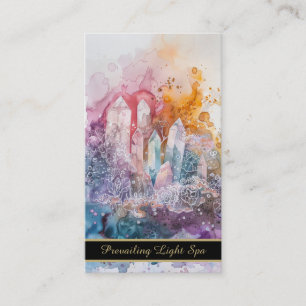 *~* Crystal Cluster Rainbow QR AP90 Artsy Drip Visitkort