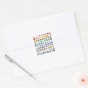 Crystal Collection Rainbow Sten Sticker Lakan Fyrkantigt Klistermärke