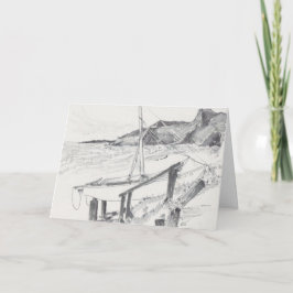 "Crystal Cove/CA" SKetch-hälsningskort Helgkort