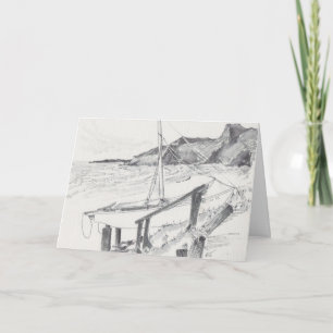 "Crystal Cove/CA" SKetch-hälsningskort Helgkort