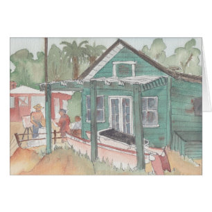 "Crystal Cove, CA" Watercolor Sketch Greeting Card Hälsningskort