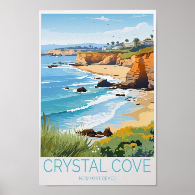 Crystal Cove Newport Beach California Travel Poster (Framsidan)