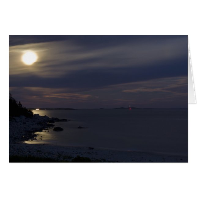 Crystal Crescent Beach Moonlight Hälsningskort (Framsidan Horizontal)