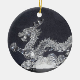 Crystal drakeprydnad julgransprydnad keramik