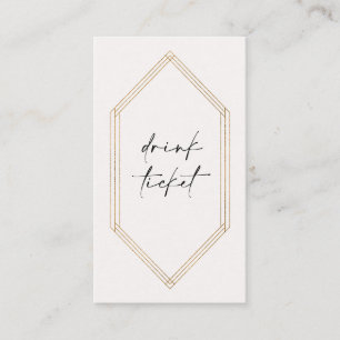 Crystal Drink Biljett Pub Token Bröllop-kort C100