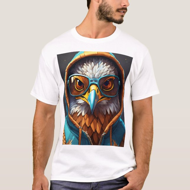 "Crystal Eagle Emblem: A Symbol of Fearless ness" T Shirt (Framsida)