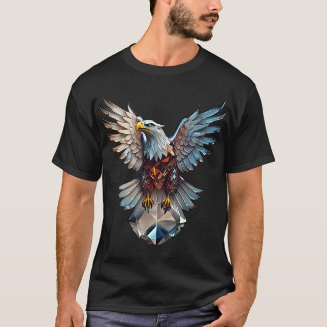 Crystal Eagle Icon T-Shirt - Emblem of Freedom and (Framsida)