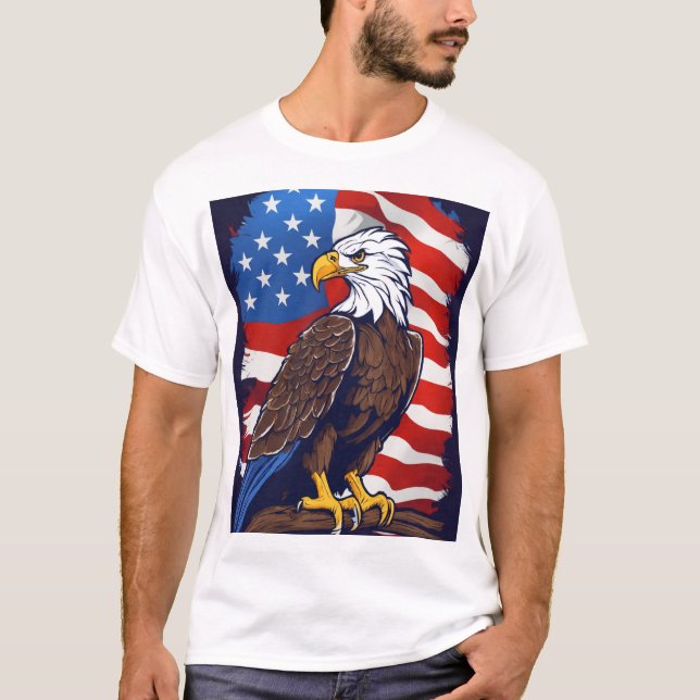 Crystal Eagle in Flight T-Shirt Design (Framsida)