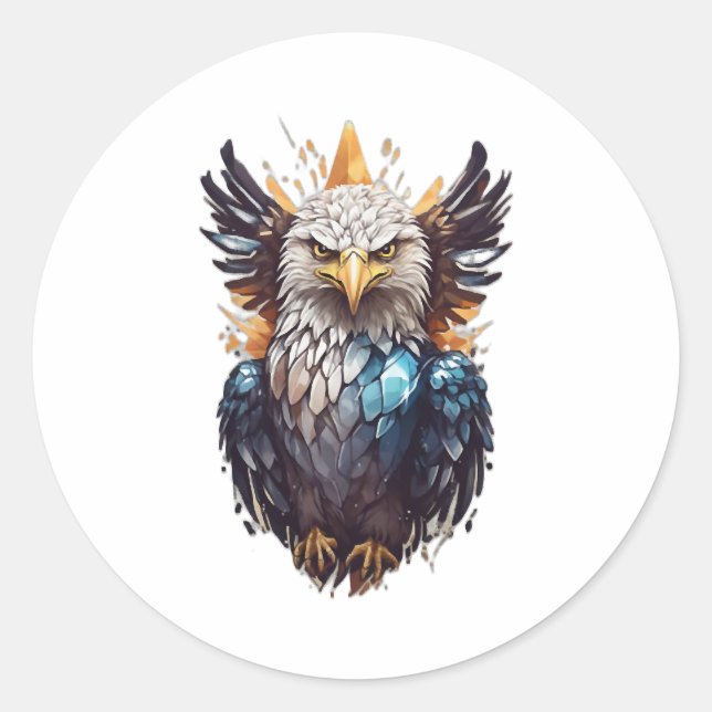 Crystal Eagle Runt Klistermärke (Framsida)