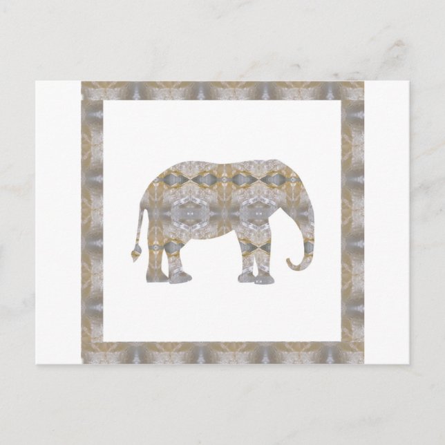 CRYSTAL Elephant DIY Template NVN447 STORA barn Vykort (Framsida)