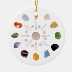*~* Crystal Energy Gemstone Chakra Julgransprydnad Keramik