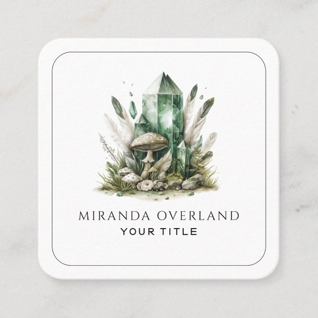 Crystal Energy Healer Andlig Fyrkantigt Visitkort (Framsida)