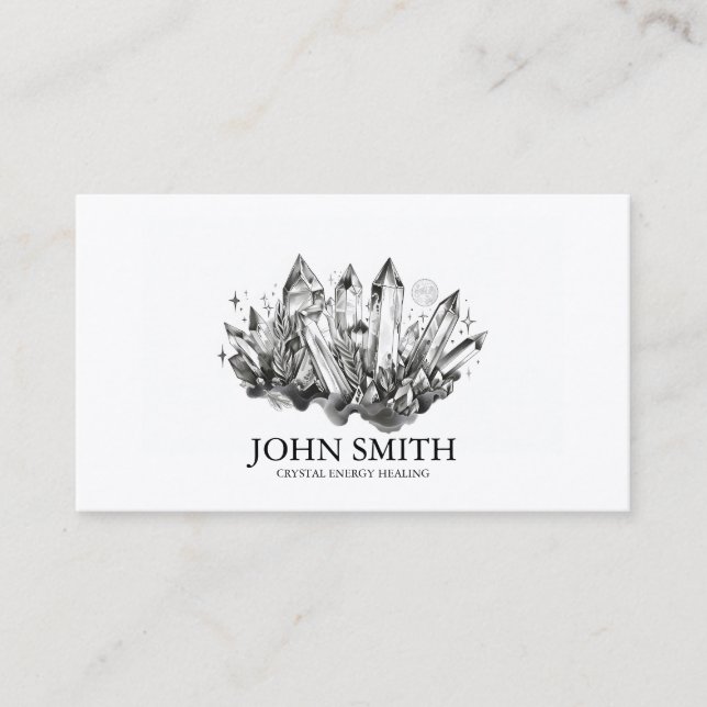 Crystal Energy Healer Chakra Andlig Meditation Visitkort (Framsida)