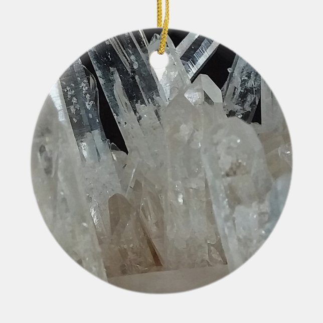 Crystal Energy Quartz-kluster Julgransprydnad Keramik (Framsidan)