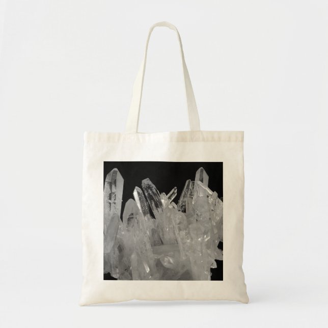 Crystal Energy Quartz-kluster Tygkasse (Framsidan)