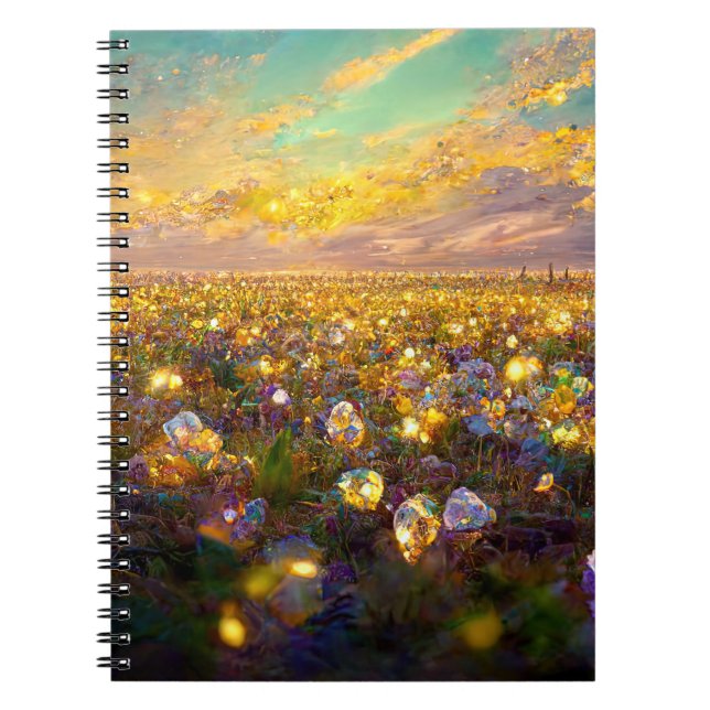 Crystal Fält och Starry Himlar Notebook Anteckningsbok (Framsidan)
