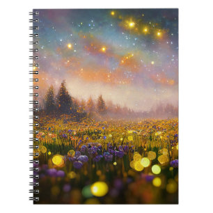 Crystal Fält och Starry Himlar Notebook Anteckningsbok