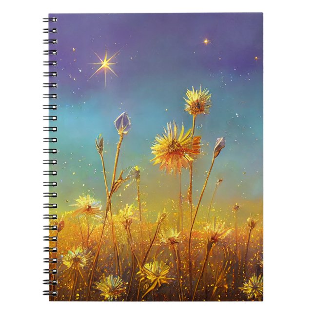 Crystal Fält och Starry Himlar Notebook Anteckningsbok (Framsidan)