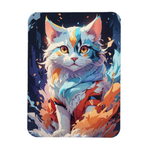 Crystal Fantasi Katt Konstverk Magnet