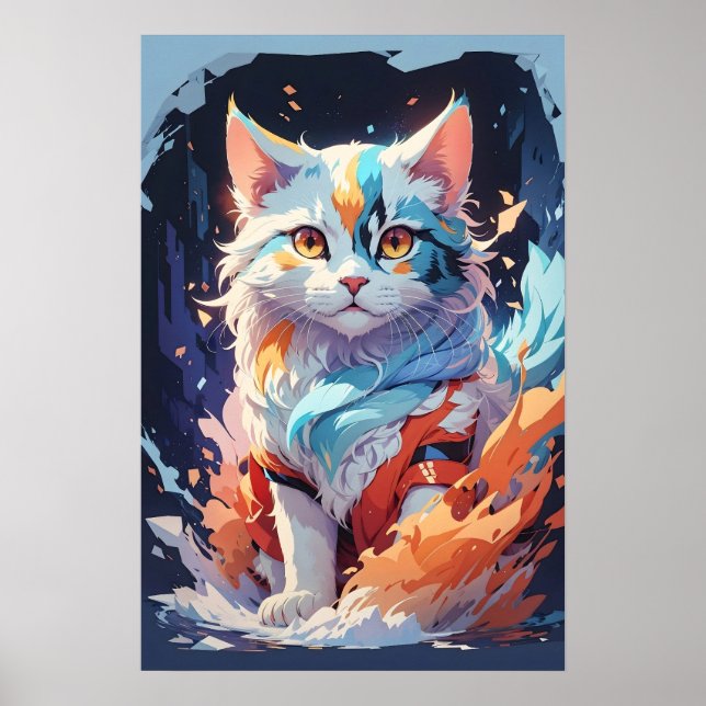 Crystal Fantasy Cat Artwork Poster (Framsidan)