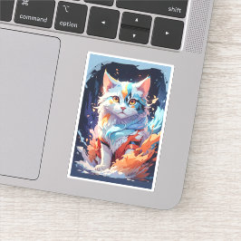 Crystal Fantasy Katt Konstverk Klistermärken