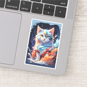 Crystal Fantasy Katt Konstverk Klistermärken