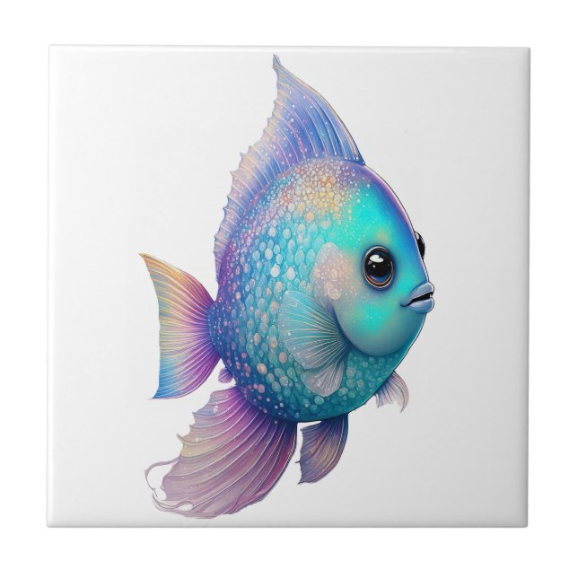 Crystal Färg Fish Kakelplatta (Framsidan)