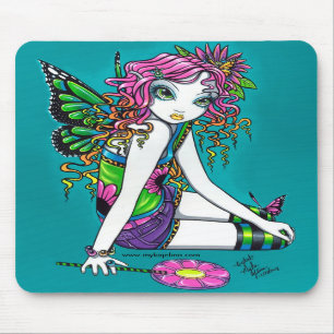 Crystal fe Mousepad för godisregnbågefjäril Musmatta