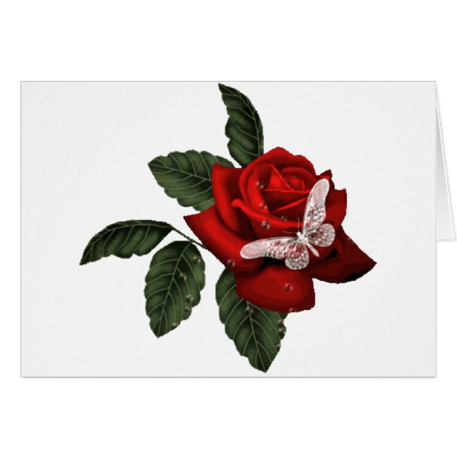 Crystal fjäril hälsningskort (Framsidan Horizontal)