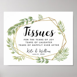 Crystal foliage ceremony vävnad bröllop tecken poster