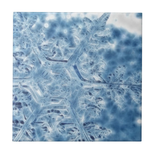 Crystal FractalSnowflake för djupfryst is Kakelplatta (Framsidan)
