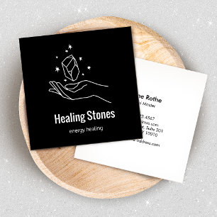 Crystal Gem Stone Energy Healer Fyrkantigt Visitkort