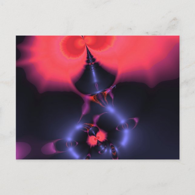 Crystal Ghost - Salmon & Indigo Surprise Embrace Vykort (Framsida)
