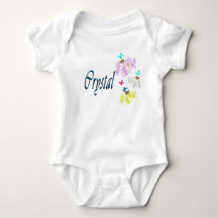 Crystal Girls Namn Logotyp, Baby Bodydräkt T Shirt