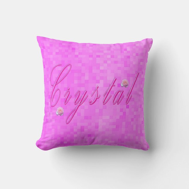Crystal Girls Namn Logotyp Kudde (Framsida)