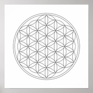Crystal Grid - Livets blomma Poster