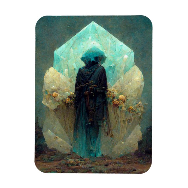 Crystal Guardian Alien Sci-Fi Fantasy Magnet (Vertikal)