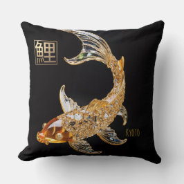 Crystal-Guld Glass Koi Fish|Dekorativ kudde