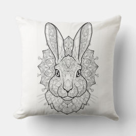 Crystal Hare Geometrisk Konsttryck | Elegant Kanin Kudde